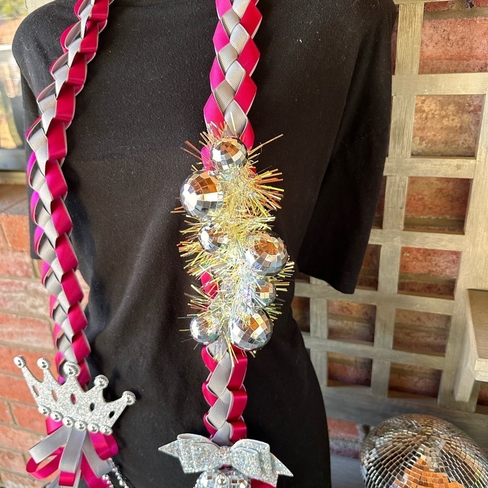 Disco Ball Birthday Graduation Lei Senior Anniversary Custom Made All colors - Picture 10 of 17